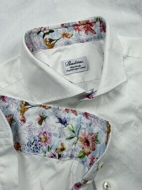 Stenstroms All Cotton Estonia 16.5 Fitted Body Twofold Super White Shirt Men